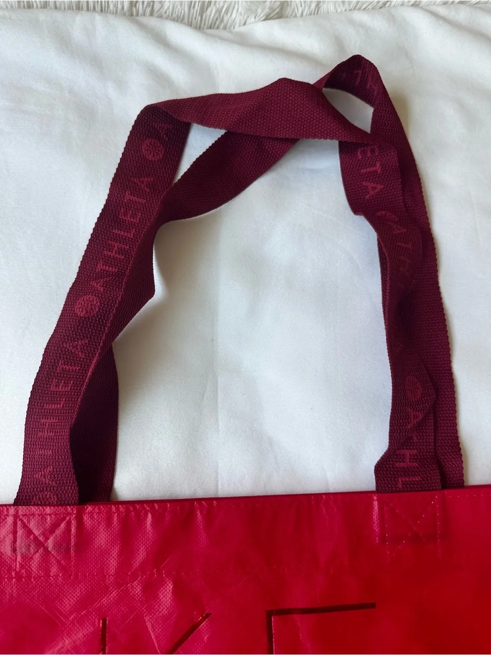 ATHLETA x ALICIA KEYS KEYS Red Reusable Shopping Tote Bag Limited Edition Large